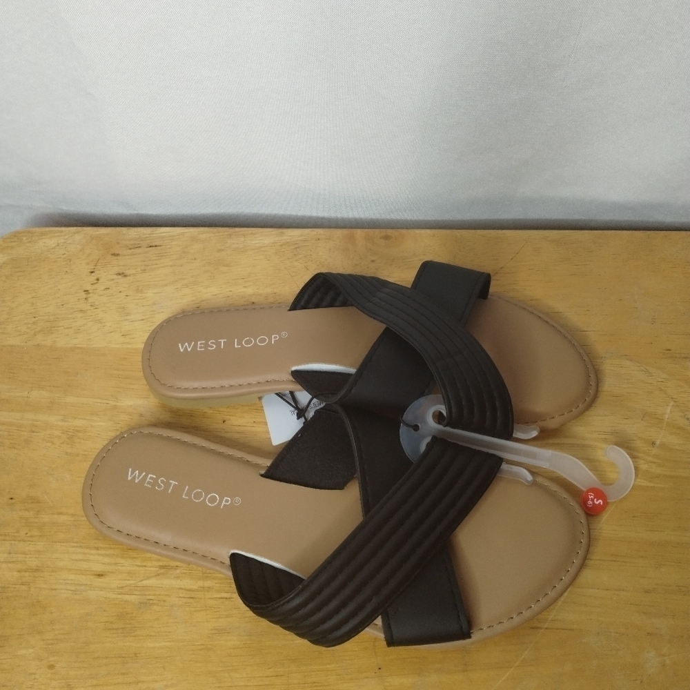 New west loop black women's Sandals various sizes available - Picture 2 of 5